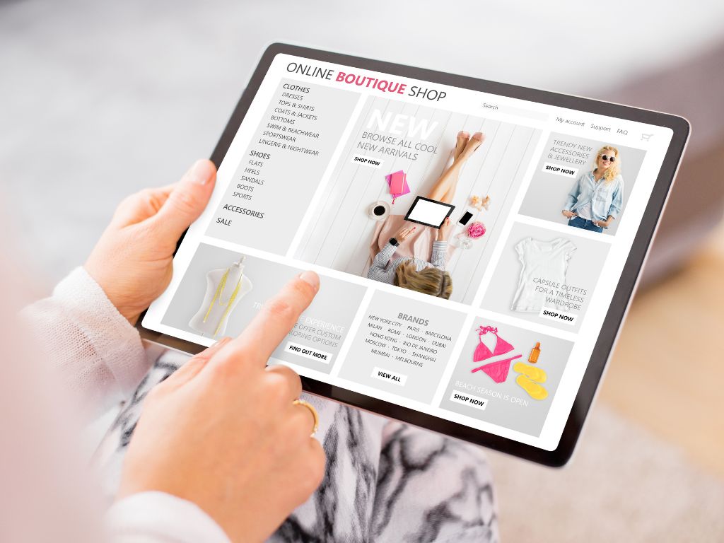shopping online on a tablet